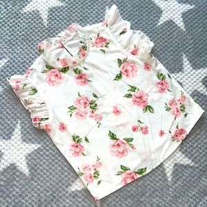 SHEIN GIRLS Floral Ruffle Top